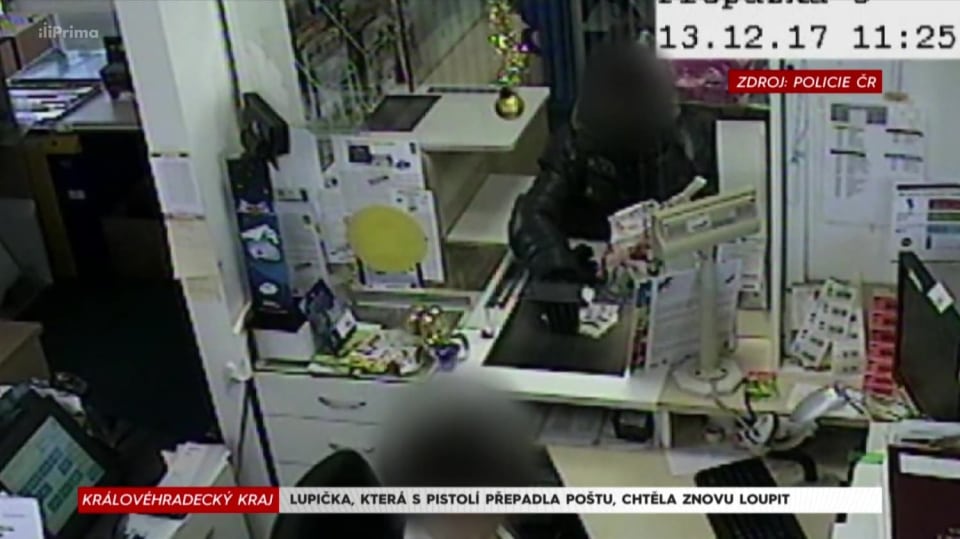 21. 6. 2018 KRIMI: LUPIČKA, KTERÁ S PISTOLÍ PŘEPADLA POŠTU, CHTĚLA ZNOVU LOUPIT